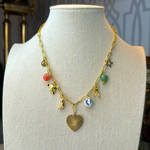 LoveLee Jewelry - Sweet girl 🎀 chunky charms necklace on 17.5” 18kt gold plated chain 🤍